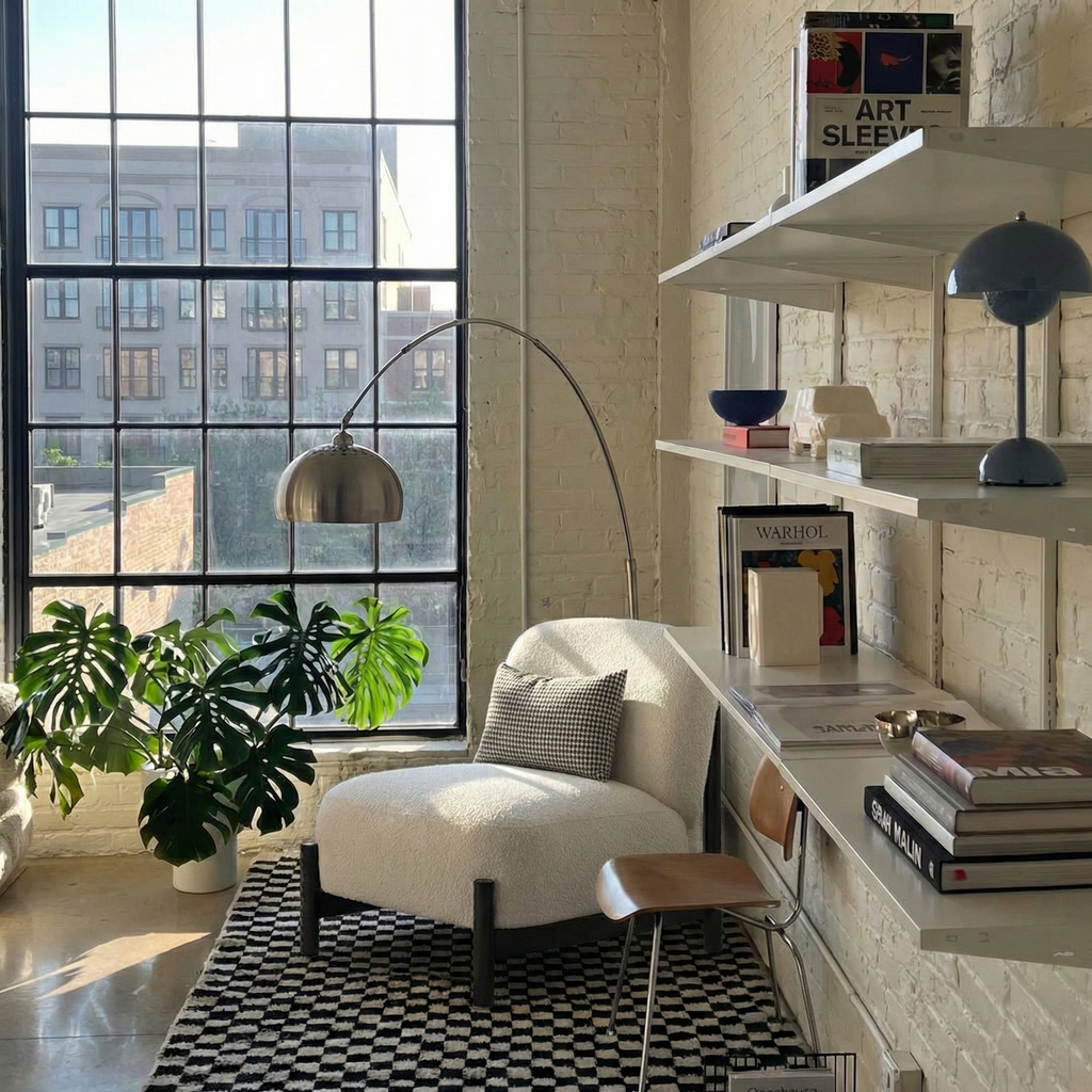 Modern Nordic Bouclé Accent Chair