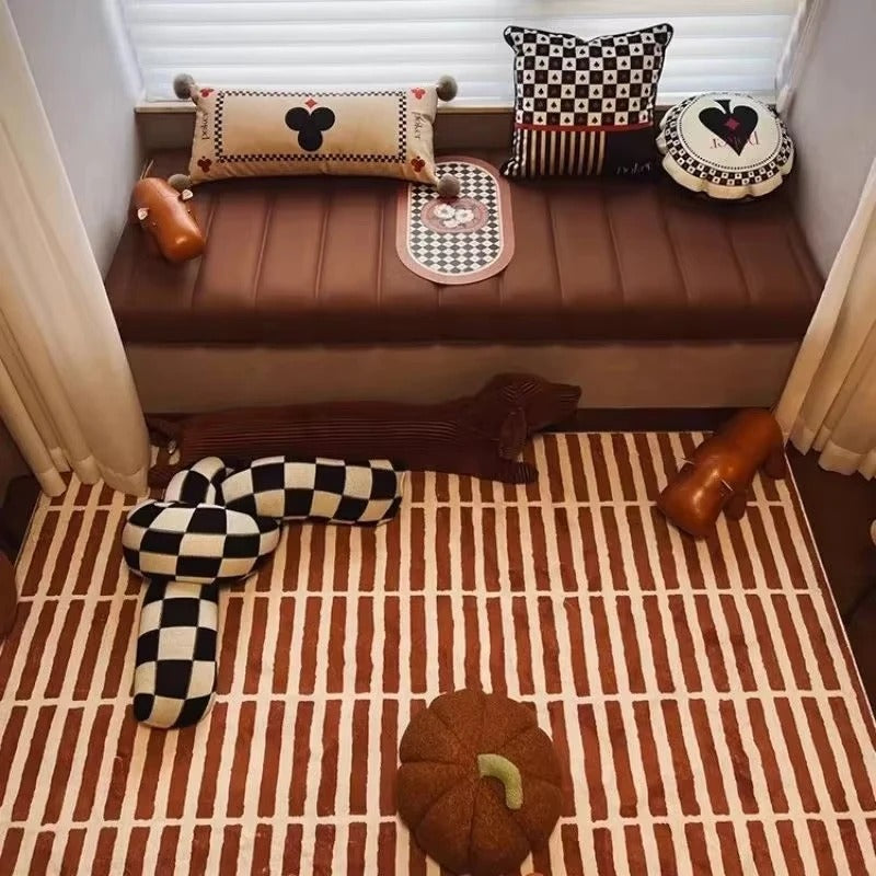 Retro Checkered Tile Area Rug