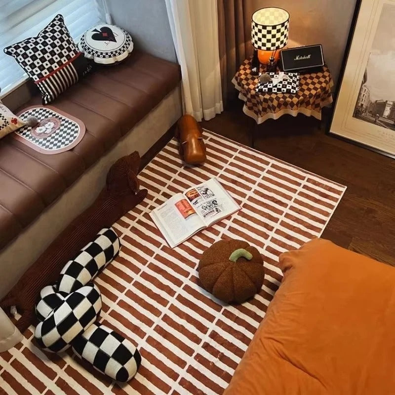 Retro Checkered Tile Area Rug