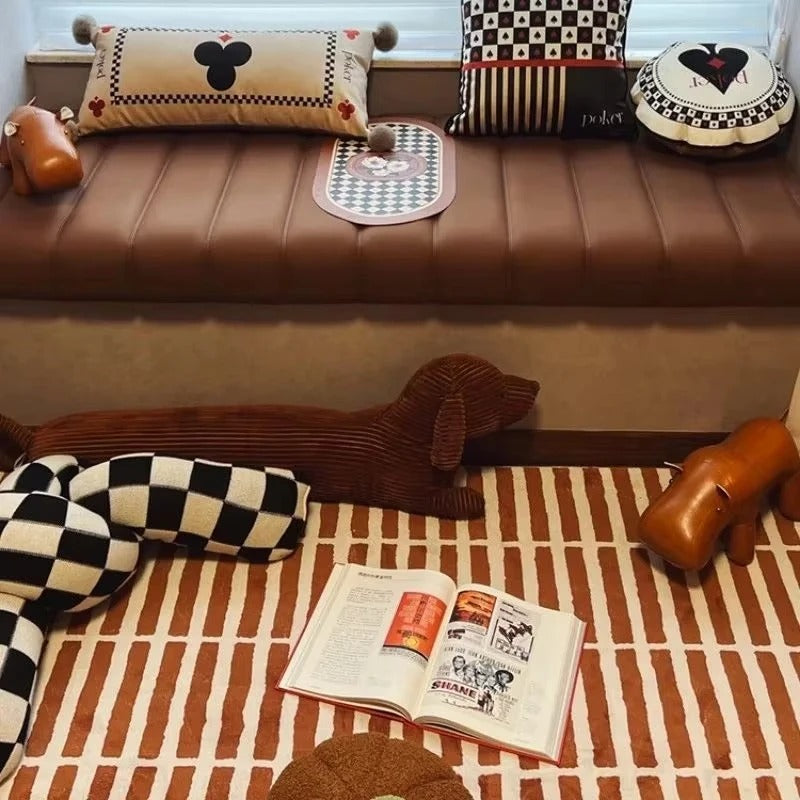 Retro Checkered Tile Area Rug