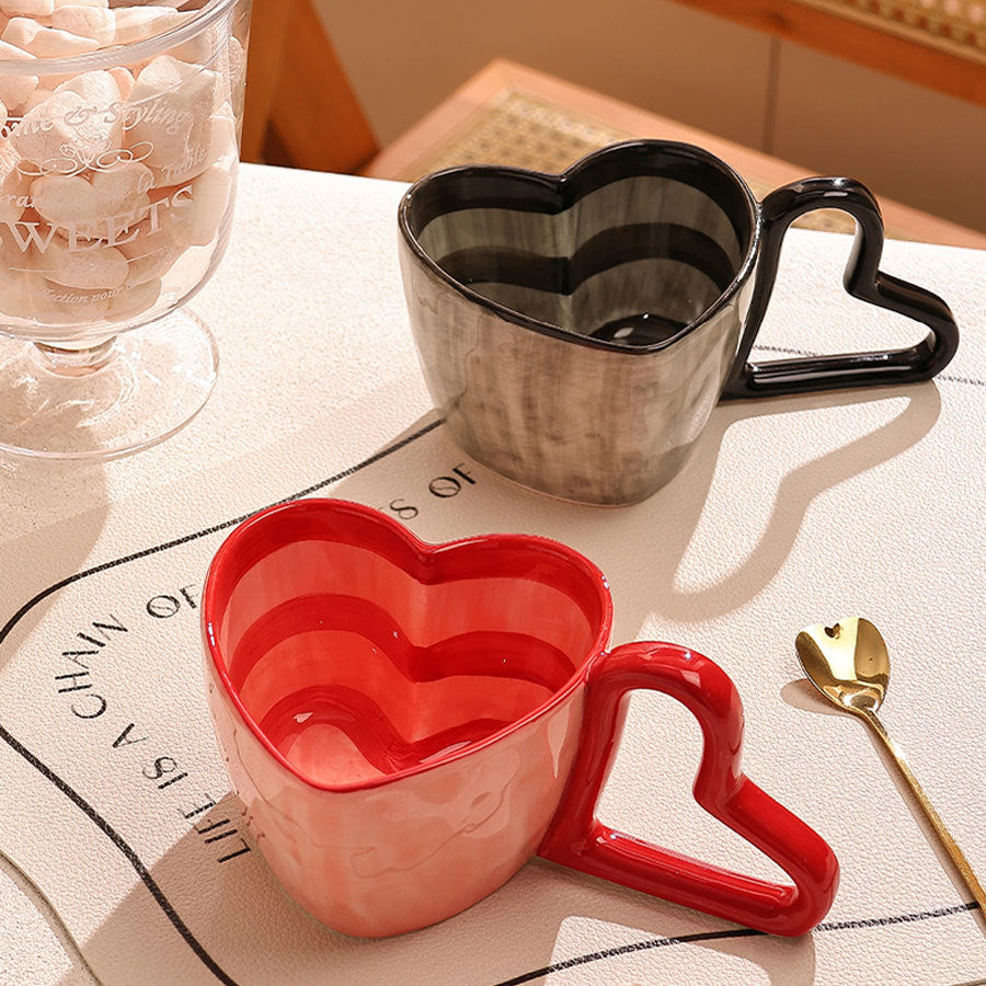 Hand-Painted Heart Mug